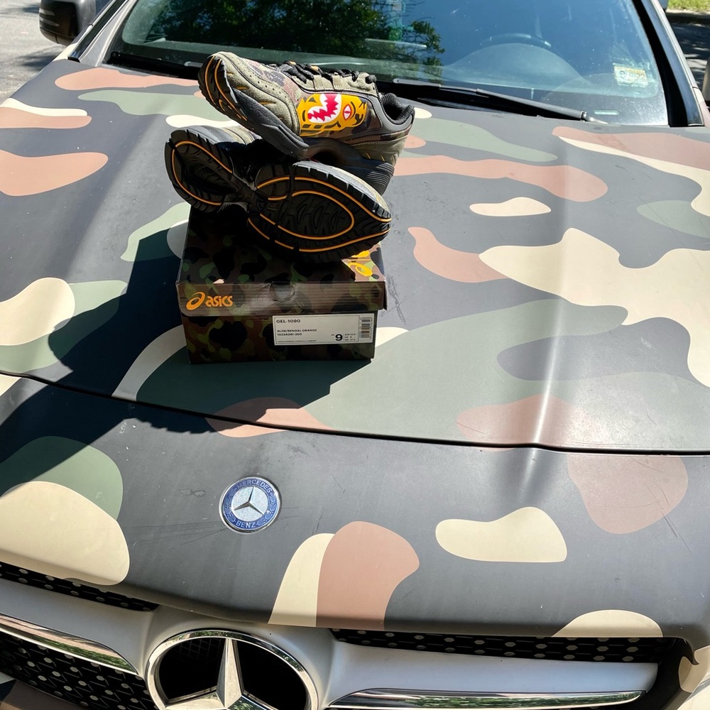 ASICS Bathing Ape Tiger Camo Green size 9